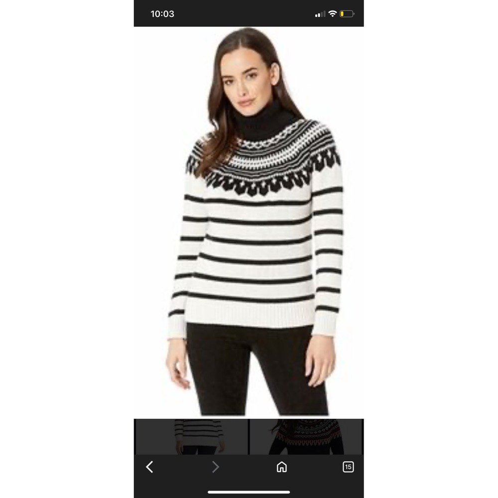 Lauren Ralph Lauren cream black fair isle knit seater high neck new size large